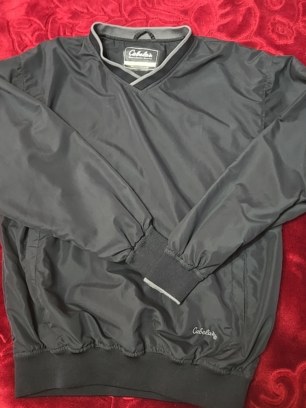 Cabela's Black Pullover Windbreaker